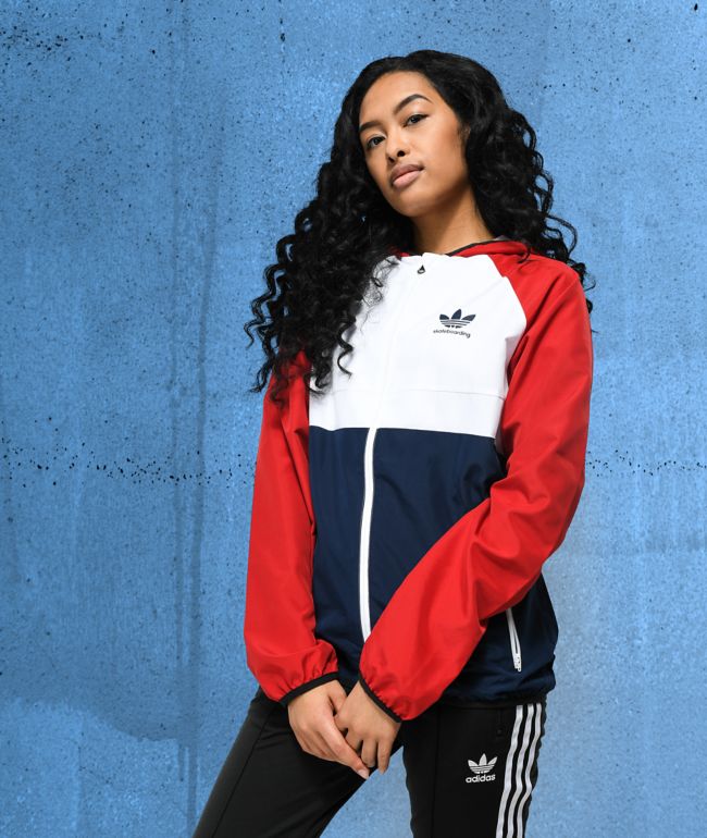 adidas red white and blue jacket