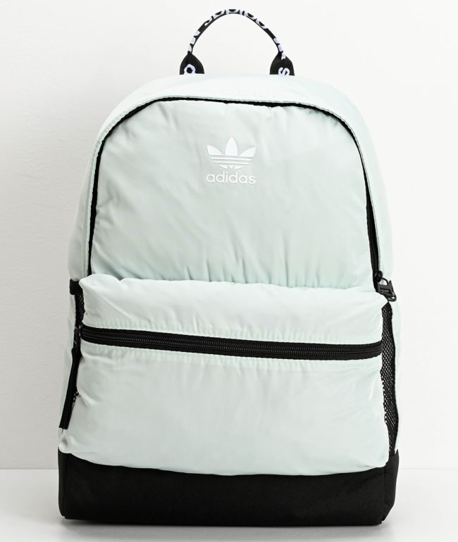 adidas black and green backpack