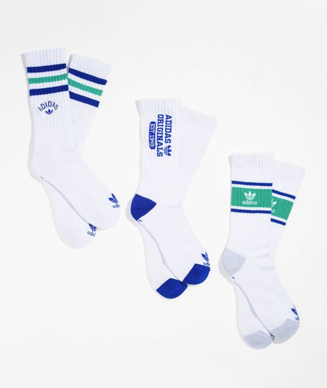 adidas New Prep paquete de 3 pares de calcetines blancos