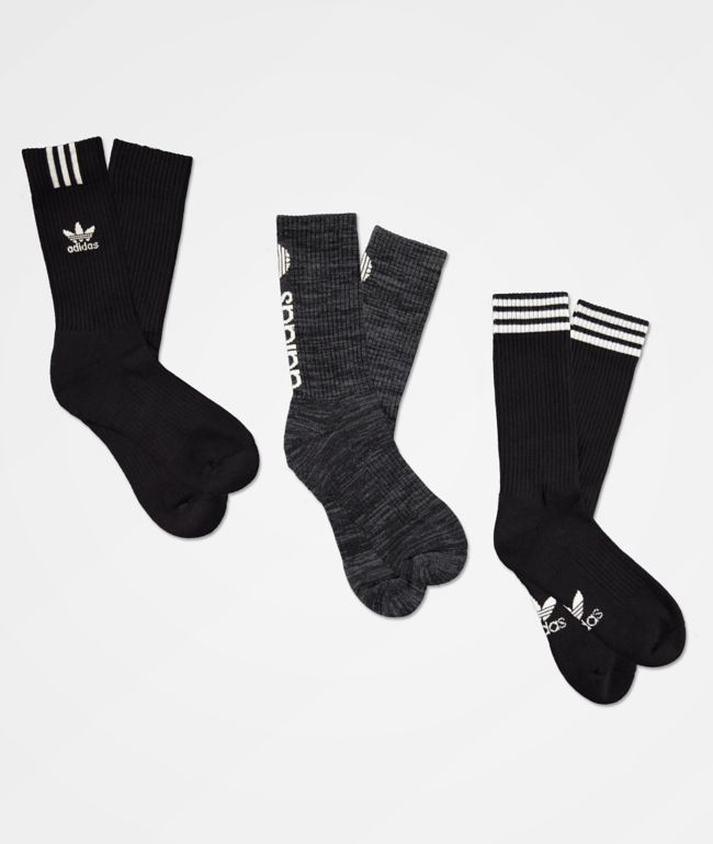 adidas Originals Graphic Logo II Black & 3 Pack Crew Socks Zumiez