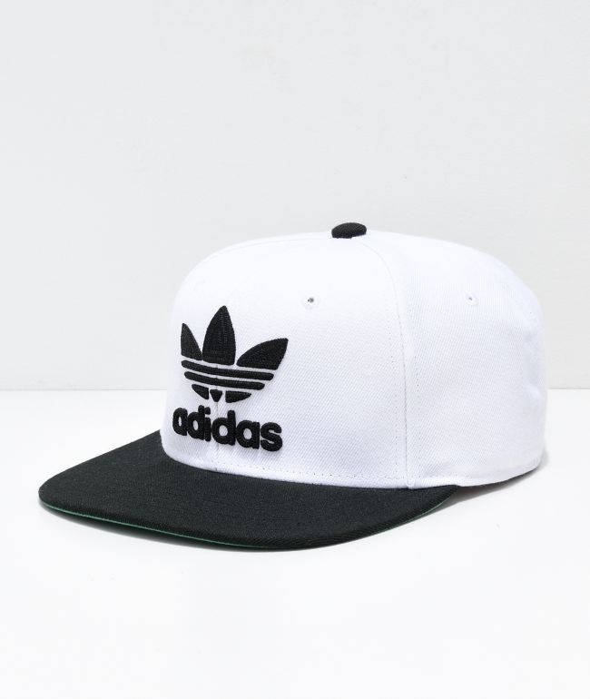 white and black adidas hat