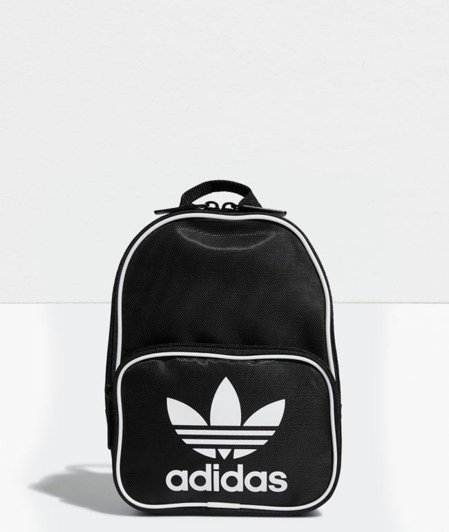 adidas originals mini backpack in black and white spots