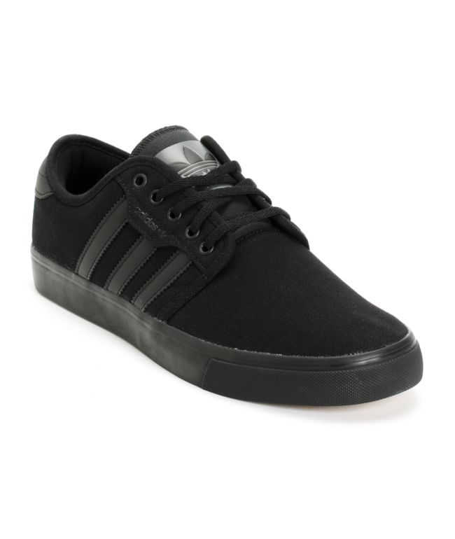 adidas Seeley All Black Canvas Shoes 
