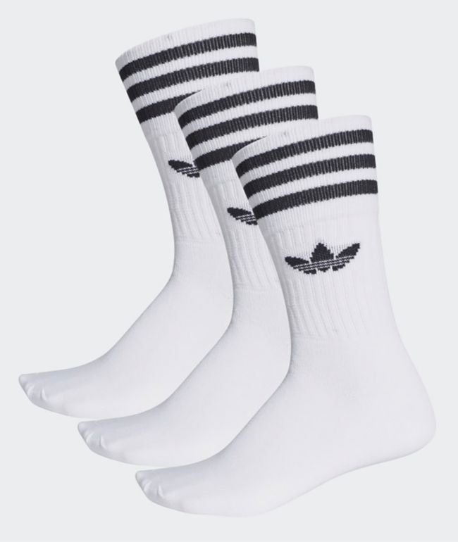 adidas Solid White 3 Pack Crew Socks
