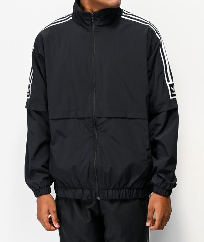 adidas windbreaker jacket black and white