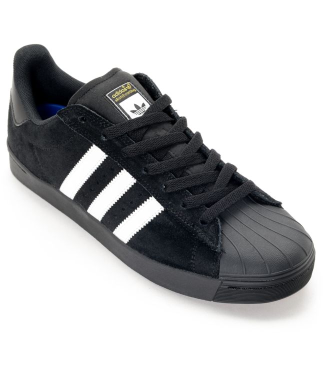 adidas superstar black and white suede
