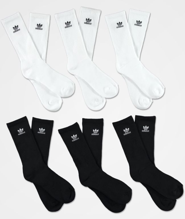 adidas Trefoil  6-Pack calcetines en blanco y negro