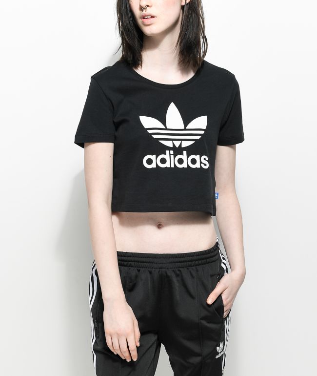 black adidas crop top shirt