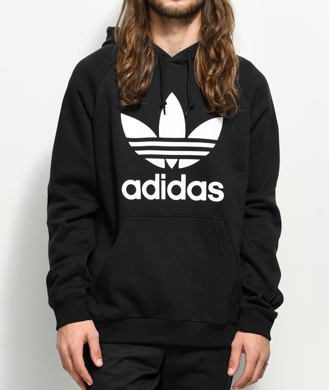adidas black trefoil hoodie