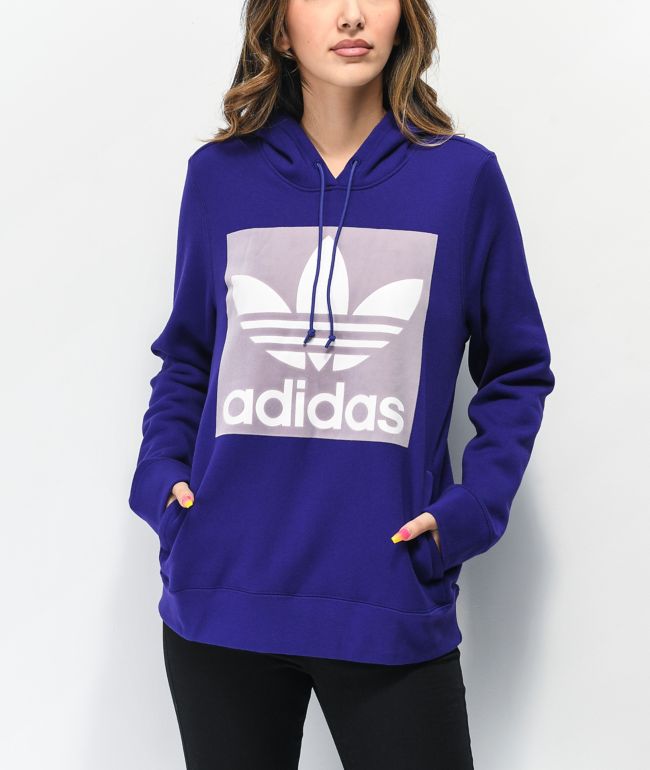 purple adidas trefoil hoodie
