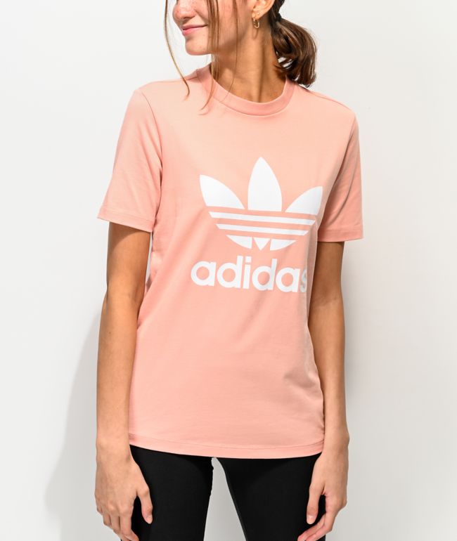 adidas Trefoil Dust Pink T-Shirt | Zumiez
