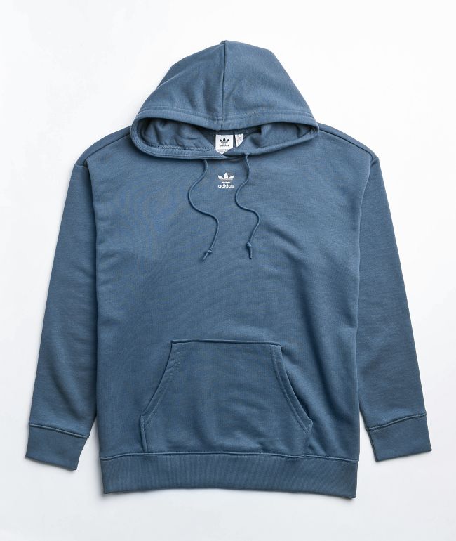 adidas trefoil blue hoodie