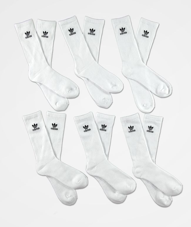 adidas Trefoil paquete de 6 calcetines blancos