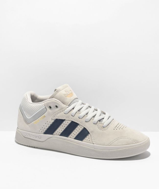 adidas Tyshawn Mid Grey & Navy Suede Skate Shoes