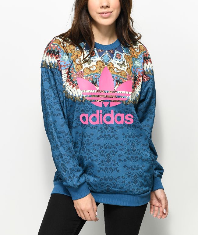 adidas blue butterfly sweatshirt