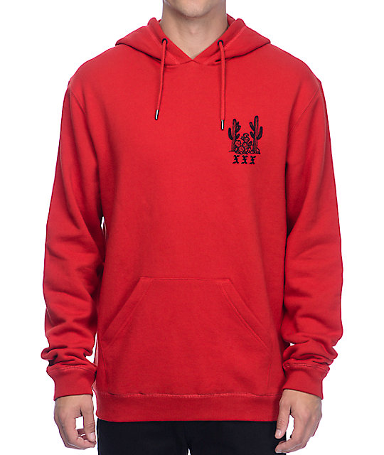 deep red hoodie