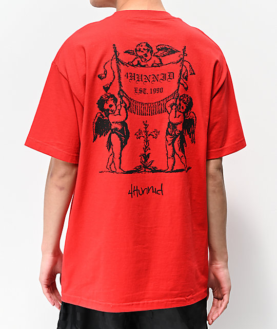 4Hunnid Angels Red T-Shirt | Zumiez