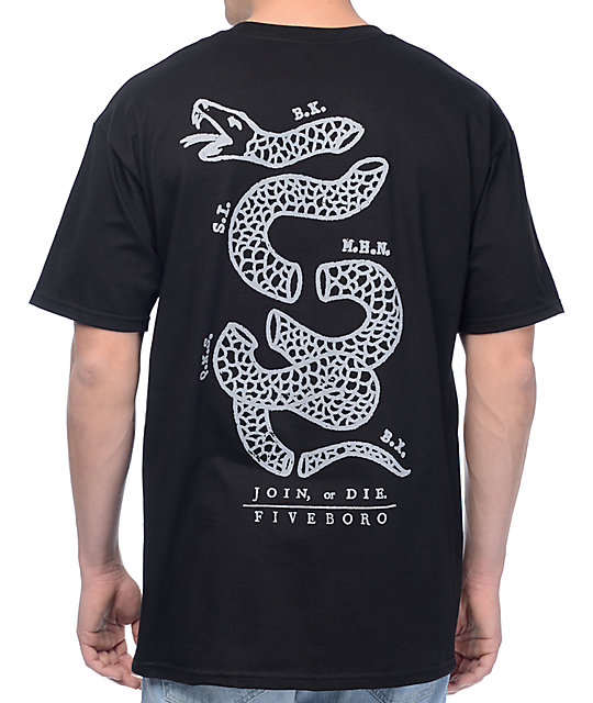 5Boro Join Or Die Black T-Shirt | Zumiez