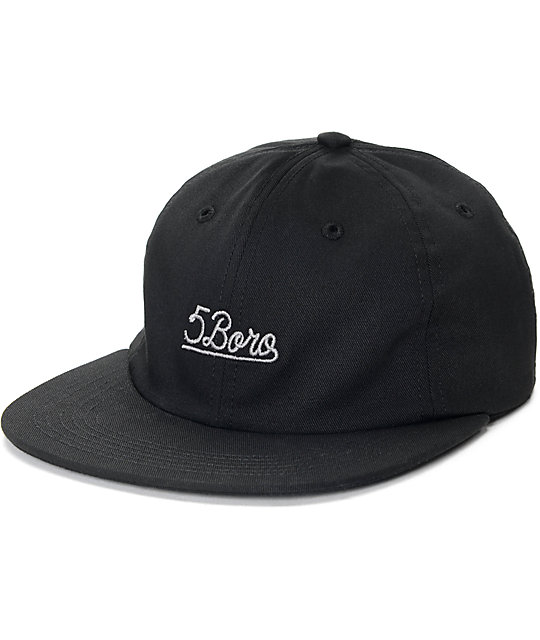 5Boro Script Black Six Panel Hat | Zumiez