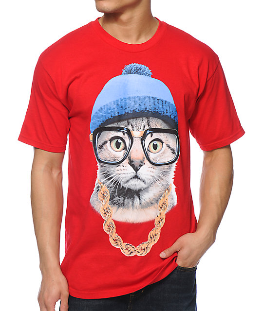 A-Lab Beanie Cat Red T-Shirt | Zumiez