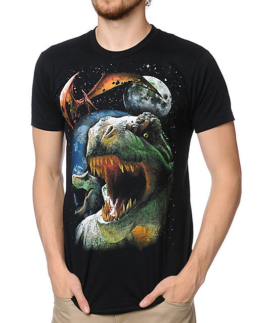 A-Lab Dinos In Space Black T-Shirt | Zumiez