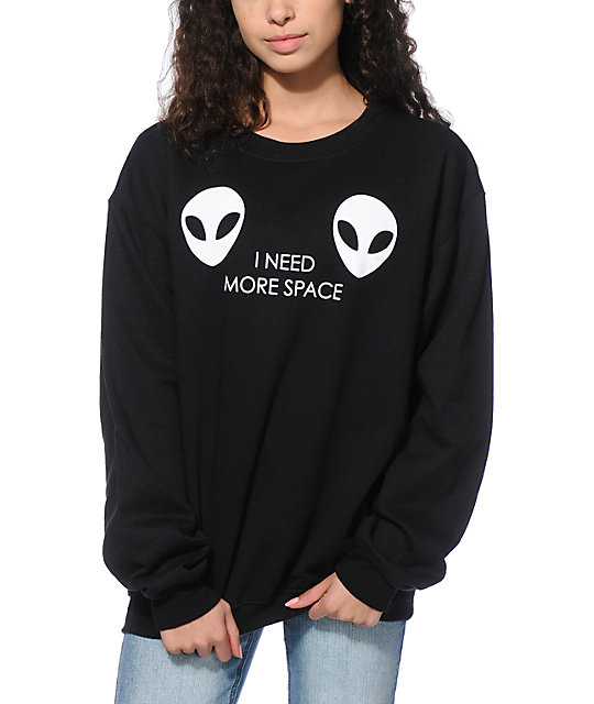 A-Lab Glow In The Dark Need More Space Crew Neck Sweatshirt | Zumiez