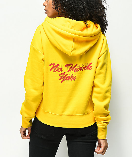 yellow sweatshirt that says yellow