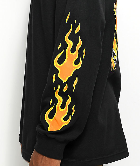 A-Lab Savage Flames Long Sleeve Black T-Shirt | Zumiez.ca