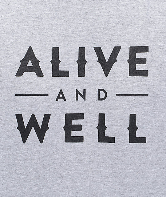 Alive And Well Logo Heather Grey T-Shirt | Zumiez