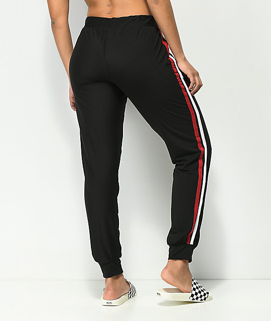 joggers with one stripe