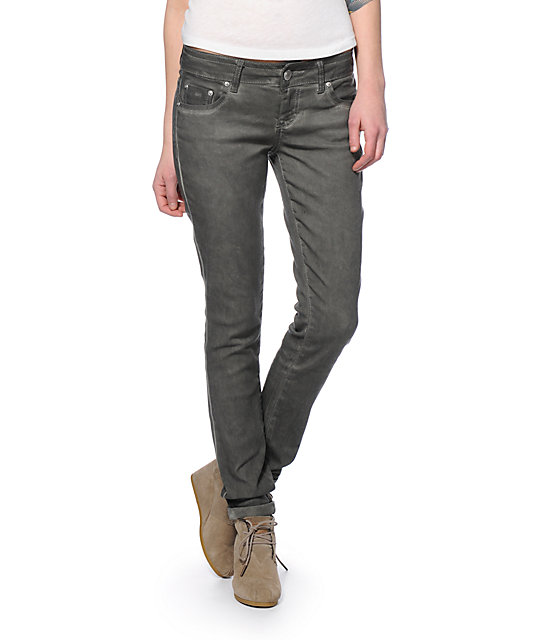 Almost Famous Dark Grey Rolled Cuff Skinny Jeans | Zumiez