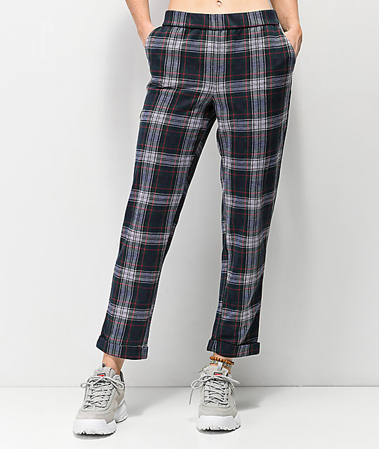 side stripe plaid pants