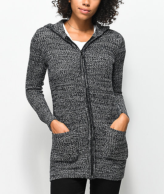 zip hooded cardigan