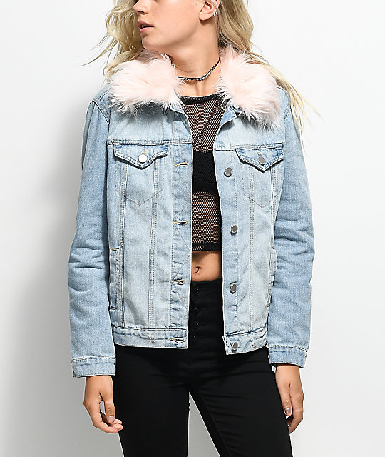 denim fur collar