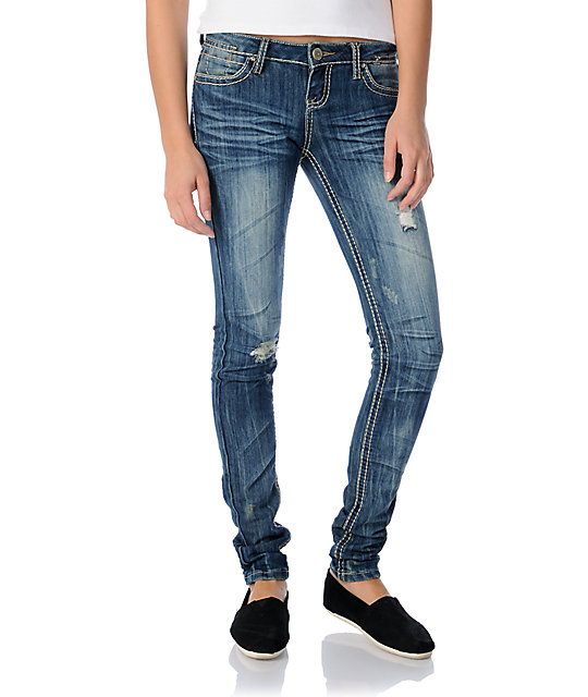 Almost Famous Mary Blue Skinny Jeans | Zumiez