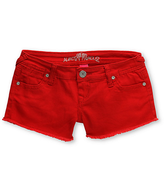 Almost Famous Tracy Red Cut Off Shorts | Zumiez
