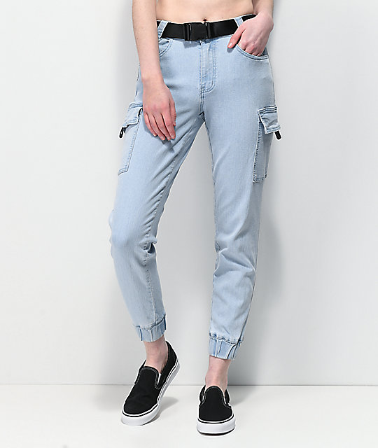 light denim joggers