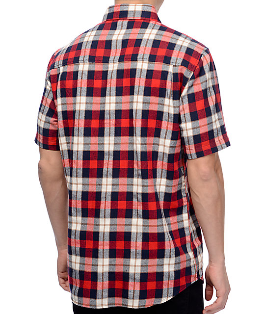 Altamont Slacker Red Short Sleeve Flannel Shirt | Zumiez