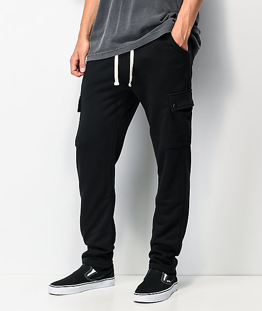 black cargo sweatpants