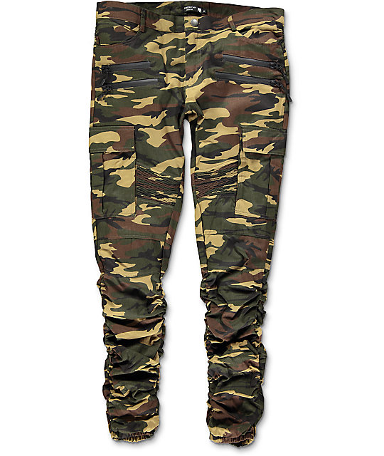 American Stitch Camo Cargo Moto Twill Bungee Jogger Pants | Zumiez