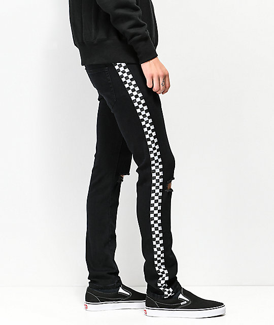 checkered black jeans