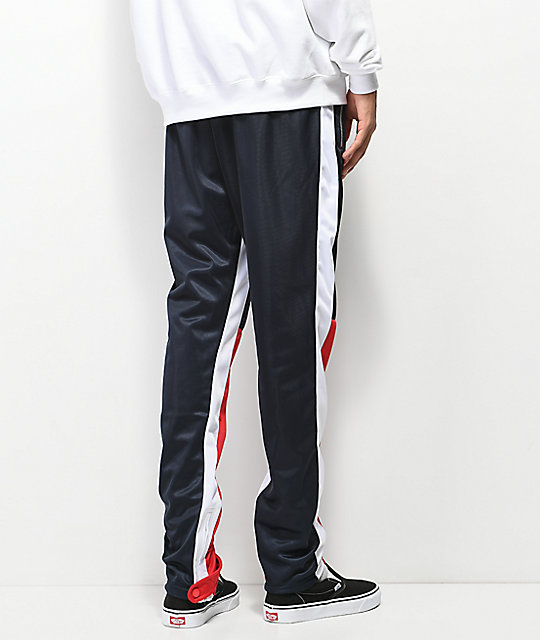 navy red track pants