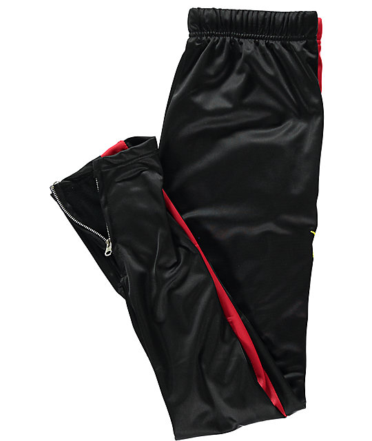 black red track pants