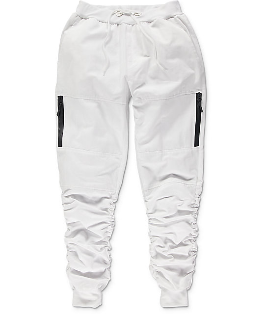 white twill joggers