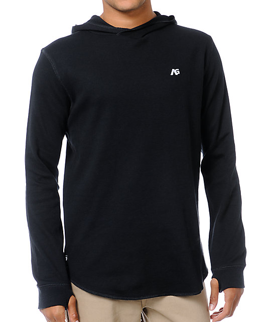 black thermal hoodie