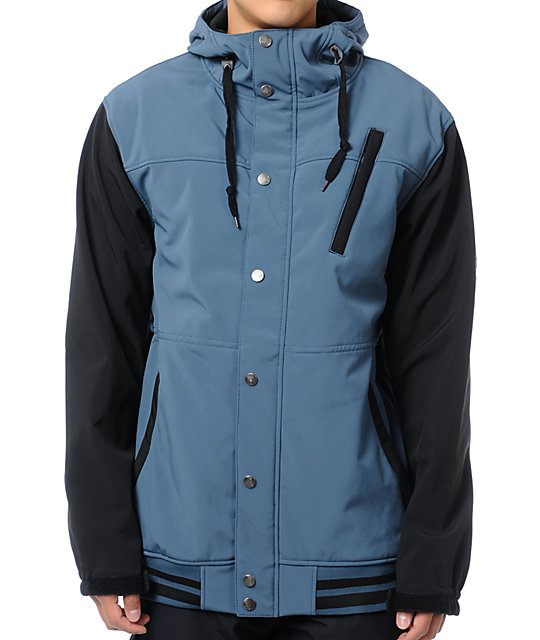 Aperture Dweller 10K Blue & Black Varsity Snowboard Jacket | Zumiez