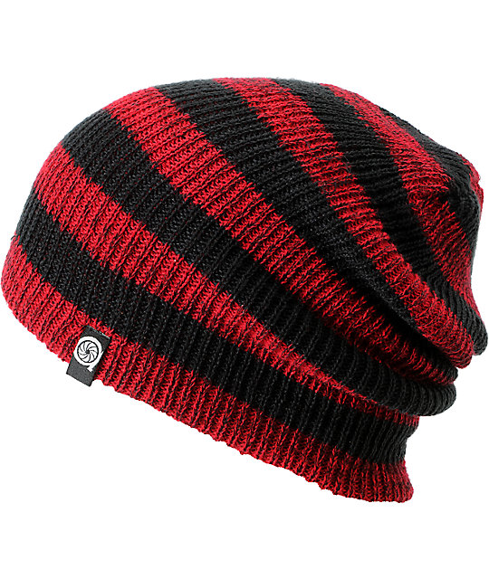 Aperture Estebon Red & Black Stripe Beanie