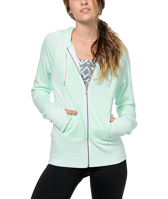 mint zip up hoodie