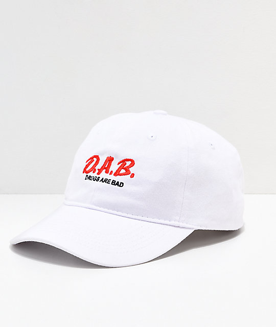 red and white dad hat