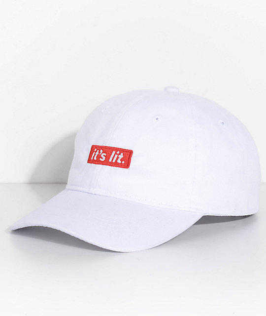 white lit hat